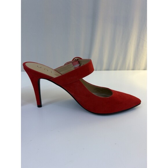 Unisa Pointed-Toe Kitten Heel Mary Jane Style Slingback Pumps Red Suede Size 9.5 - Picture 7 of 10